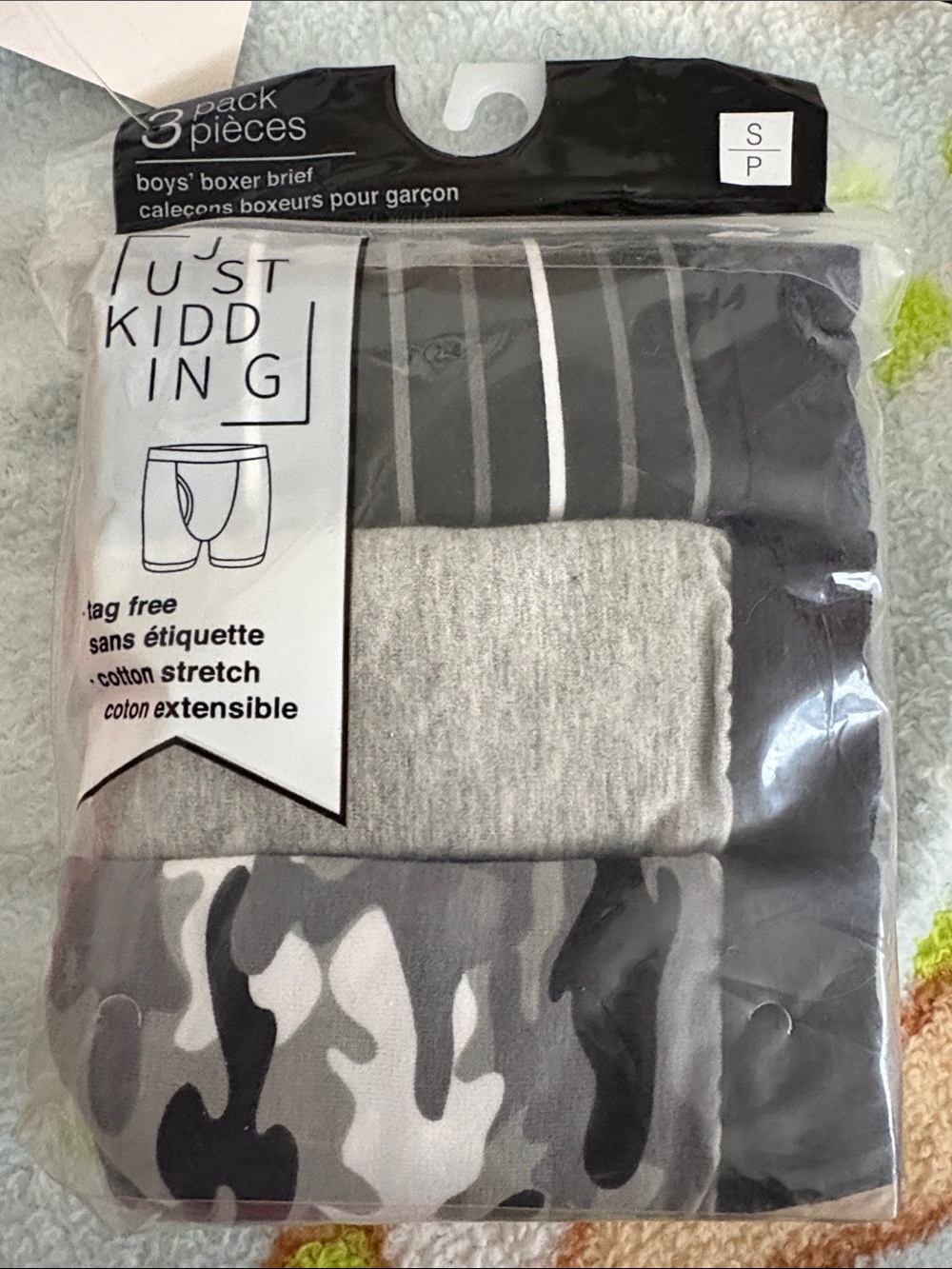 Boys' Gray 3-Pack Boxer Briefs - Soft Stretch Cotton